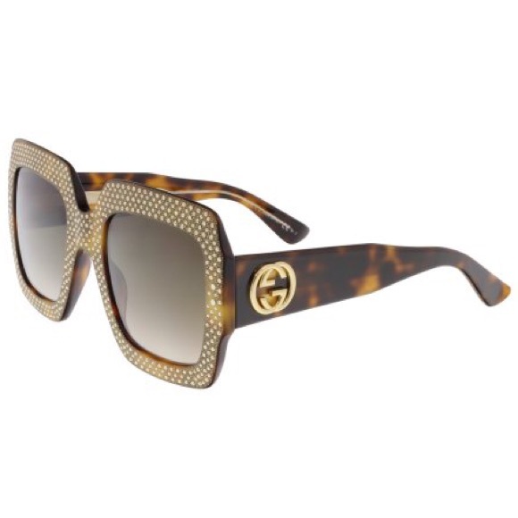 Gucci Accessories - Gucci Oversized Gold Crystal Sunglasses